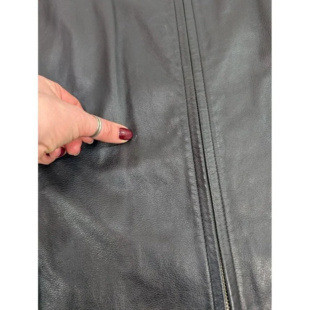 Wilsons Leather jacket women's size XL vintage 90s black moto - Picture 4 of 14